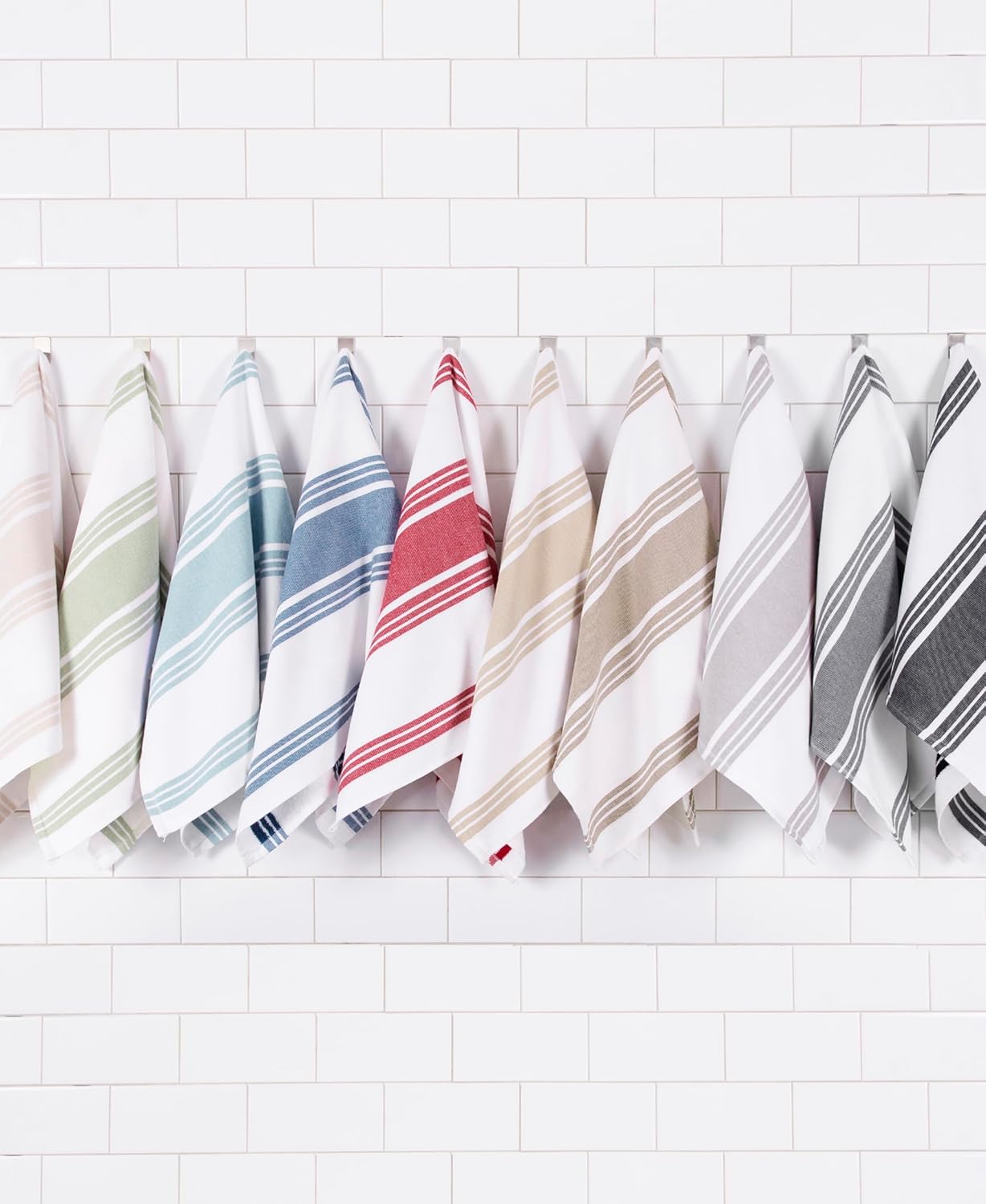 All-Clad Dual-Purpose Kitchen Towels: Highly Absorbent - 100% Cotton, 17x30 Dish Towels for Cleaning & Drying Dishes & Glassware, 3-Pack, Pewter